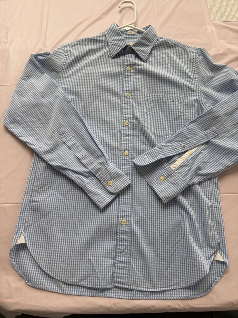 J Crew  Men’s Classic Blue Gingham Button-Up Shirt